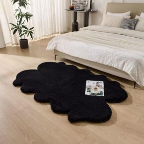 Animebody 1700GSM Fuzzy Faux Sheepskin Fur Area Rug,Extra Soft Faux Fur Mat,Fluffy Shaggy Fur Rug for Bedroom Living Bedside Rug Room Decor-Sage Green, 2 x3 ft in Saudi Arabia