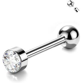 Jewseen Light Tongue Rings G23 Titanum Premium Cut Zircon Internally Threaded 2026 Fashion Piercing Jewelry in Saudi Arabia