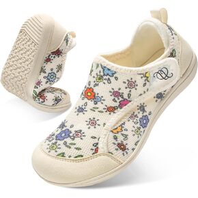 أحذية مريحة واسعة لمرضى السكري للنساء، أحذية منزلية حافية القدم للنساء في الأماكن المغلقة والخارجية، حذاء وذمة بدون قطرة قابل للتعديل للاعتلال العصبي، حذاء تمريض قابل للتنفس بعرض واسع أحذية رياضية كاجوال in Kuwait