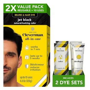 Cleverman Dark Brown Hair & Beard Dye Kit for Men - Natural-Looking Gray Coverage, Professional-Quality, Ammonia-Free for Hair, Beard & Mustache in Kuwait