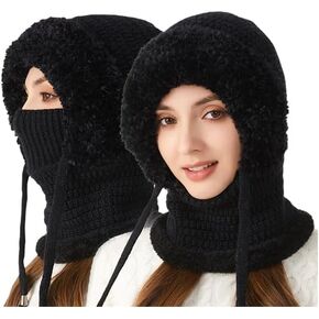 3 in 1 Beanie Hat for Women 3 in 1 Beanie Hat with Scarf and Mask,Warm Balaclava Hat for Cold Winter in Kuwait