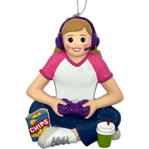 زينة عيد الميلاد لألعاب الفيديو - مشغل ألعاب فيديو شخصي مع جهاز تحكم بميكروفون سماعة الرأس - هدية تزيين شجرة عيد الميلاد للألعاب - مع اسم وتاريخ مخصصين in Kuwait