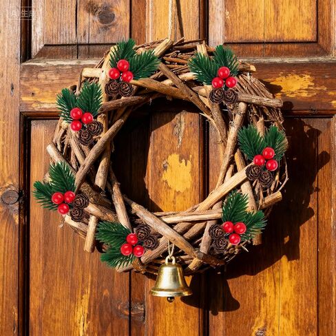 15 Pcs Christmas Floral Picks, Pine Cone Holly Berry Stems for Crafts, Artificial Christmas Picks and Sprays, Red Berry Branches Greenery for Flower Wreaths DIY Xmas Gifts in Saudi Arabia