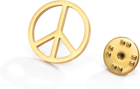 Dreamtimes Peace Symbol Brooch Pin for Women Men Stainless Steel Lapel Pin Badge Vintage Idea for Hippie, Punk, Grunge Fashion, Valentines Day Gift in Saudi Arabia