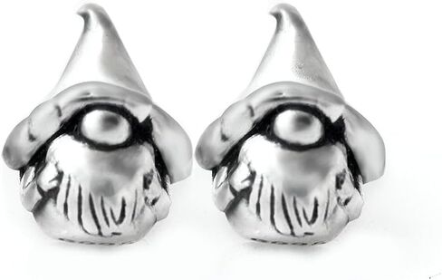Garden Gnome Little Dwarf Pixie Unique Handmade 925 Sterling Silver Stud Earring in Saudi Arabia