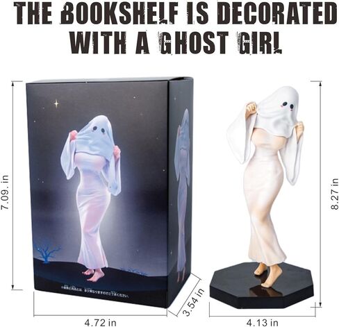 شخصية الراتنج من WHNICUST Ghost Lady، شخصية فتاة أنيمي بيضاء لمكتب الكمبيوتر، رف الكتب، ديكور الهالوين، هدايا الانتقال لمنزل جديد in Kuwait