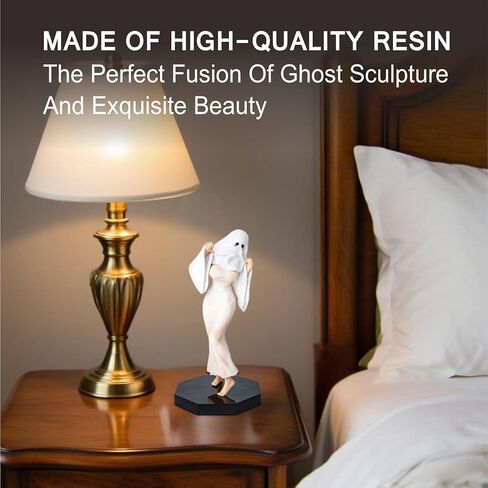 شخصية الراتنج من WHNICUST Ghost Lady، شخصية فتاة أنيمي بيضاء لمكتب الكمبيوتر، رف الكتب، ديكور الهالوين، هدايا الانتقال لمنزل جديد in Kuwait
