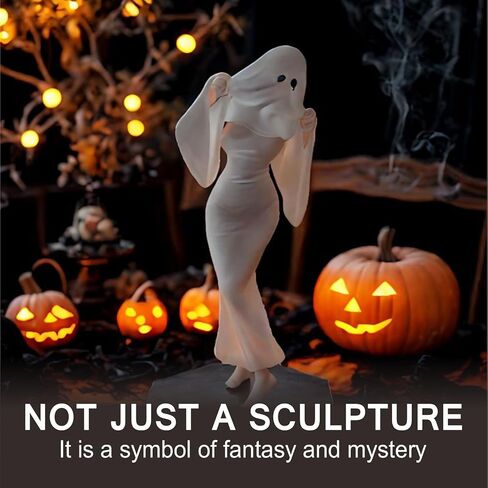 شخصية الراتنج من WHNICUST Ghost Lady، شخصية فتاة أنيمي بيضاء لمكتب الكمبيوتر، رف الكتب، ديكور الهالوين، هدايا الانتقال لمنزل جديد in Kuwait