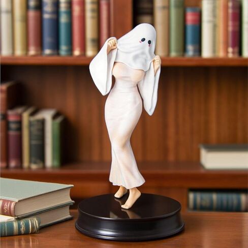 شخصية الراتنج من WHNICUST Ghost Lady، شخصية فتاة أنيمي بيضاء لمكتب الكمبيوتر، رف الكتب، ديكور الهالوين، هدايا الانتقال لمنزل جديد in Kuwait