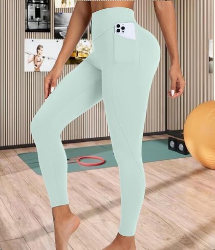 Women's Tight Pants - Yoga Pants Featuring Pockets, Women's High Waisted Sports Tights in Saudi Arabia