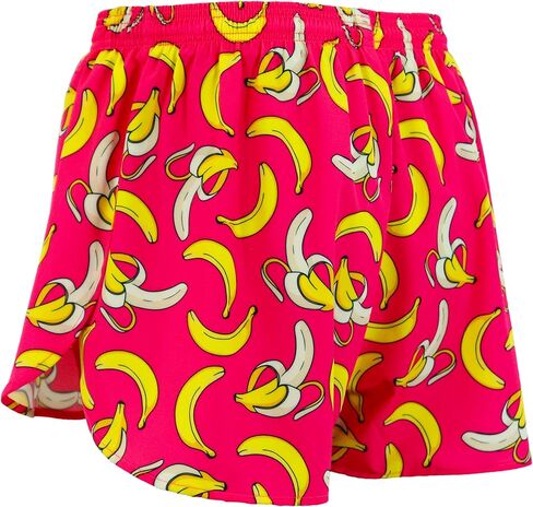 BOA Men's Stretch 3" Printed Half Split Trainer Running Shorts- Gone Bananas in Saudi Arabia