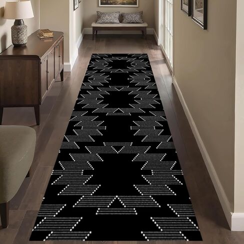 SCUAOMX Native American Runner Rug, 2x6ft, Southwest Tribal Navajo Aztec Fancy Abstract Geometric Accent Rug, Low Pile Non-Shedding Cabin Decor Doormat Rugs for Hallway Farmhouse in Saudi Arabia