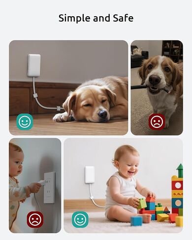 Outlet Cover Extension Cord Short 3ft, NUTICT Flat Plug Power Strip with 5-Outlet & 4 USB Ports, 1440 Joules Surge Protector, 3 Prong Indoor Extension Cord Flat Wall Plug for Home Office Desk, White in Kuwait