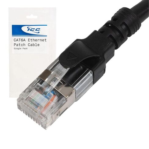 ICC CAT6A U/FTP UL SLACK RJ45 Ethernet Patch Cord ، تقطعت بهم السبل ، 500 ميغاهيرتز ، سلك النحاس النقي العاري ، 26 AWG ، كبل تصحيح شبكة LAN ، تخفيف سلالة نحيف ، أحمر ، 5 أقدام ، 10 حزمة in Kuwait