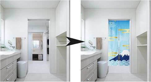 next.design Noren Japanese Style Doorway Curtain with a Picture of Mountain Fuji Printed on it (pattern1) in Saudi Arabia