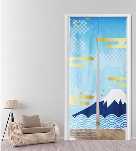 next.design Noren Japanese Style Doorway Curtain with a Picture of Mountain Fuji Printed on it (pattern1) in Saudi Arabia