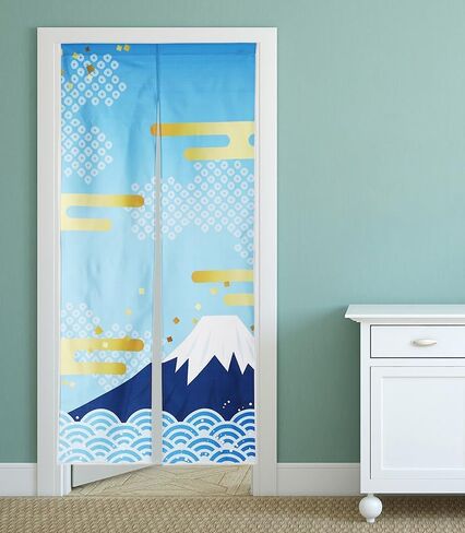 next.design Noren Japanese Style Doorway Curtain with a Picture of Mountain Fuji Printed on it (pattern1) in Saudi Arabia