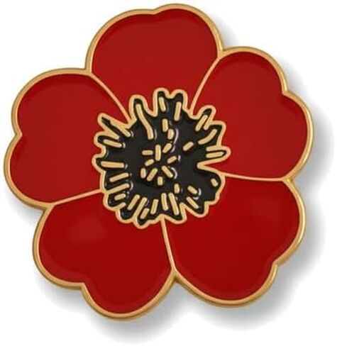 ROSTIVO Red Poppy Flower Brooch Pin – Enamel Metal Lapel Pin for Women and Men, Veterans Day Memorial Day Remembrance Day Jewelry Gift in Saudi Arabia