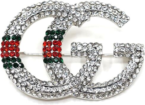 Teri's Boutique Multicolored Rhinestone Pave Letter G Fashion Jeweled Charm Women Brooch Pins in Saudi Arabia