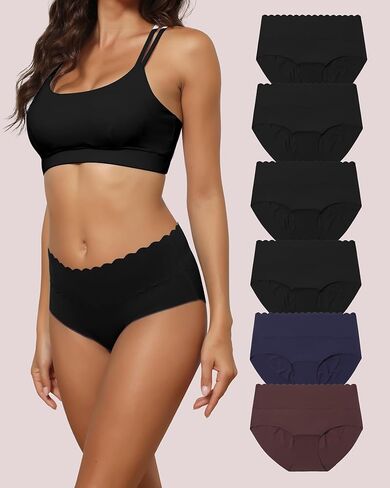 Women's High-Mid Waist Underwear Full Coverage Seamless Ladies Briefs Panties in Saudi Arabia