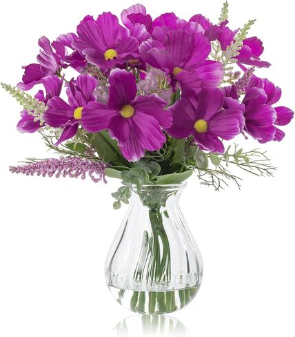 زهور اصطناعية معروفة جيدًا مع مزهرية، زهور حريرية وهمية في مزهرية مع ماء مزيف، ديكور نبات الأوكالبتوس المزيف للمنزل والمكتب والحمام والمزرعة والمطبخ وديكور طاولة الطعام (أصفر) in Kuwait