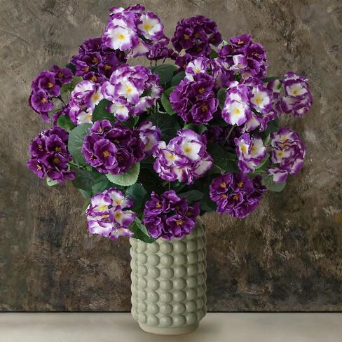 Muhanjia 26’’ Artificial Geranium Flowers for Outdoor Decoration,2PCS Silk Geranium Flowers UV Resistant Floor Plants for Garden Porch Patio Table Centerpieces Home Decor (Dark&Light Purple) in Kuwait