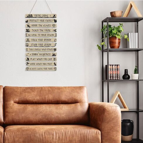 Tatuo Nordic norse Viking Sign Code Wall Decor Celtic Rune Plaque Scandinavian wooden Vikings Boat Compass Valknut Nordic medieval Vegvisir Runes for thinkday Home Kitchen Mythology Artwork Pagan in Saudi Arabia