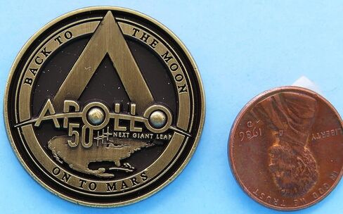 NASA Apollo 11 Program 50th Anniversary Lapel Pin Contains Flown Command Module Metal That Went to the Moon in Saudi Arabia