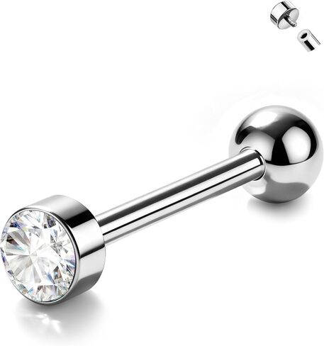 Jewseen Light Tongue Rings G23 Titanum Premium Cut Zircon Internally Threaded 2026 Fashion Piercing Jewelry in Saudi Arabia