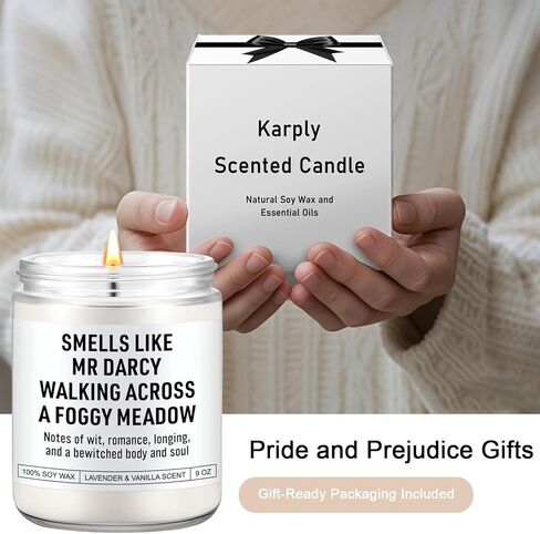شمعة القراءة Karply Mr Darcy، هدايا الكبرياء والتحامل، سلع الكتب والديكور، هدايا جين أوستن، عيد الميلاد المضحك، مواد تخزين، هدايا أدبية لمحبي كتب الأدب الكلاسيكي، القراء in Saudi Arabia