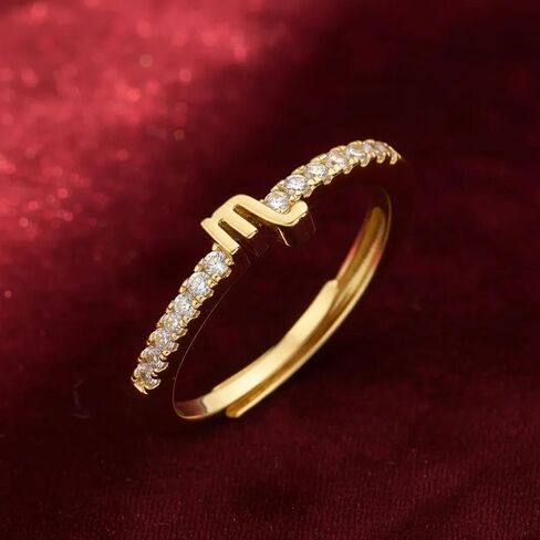 HOPE LOVE SHINE، خاتم برج العقرب - مجوهرات التنجيم النحاسية المطلية بالذهب عيار 18 قيراط القابلة للتعديل - هدية علامة نجمة الأبراج in Saudi Arabia