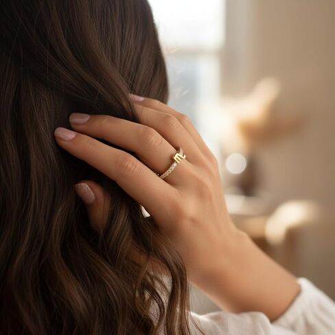 HOPE LOVE SHINE، خاتم برج العقرب - مجوهرات التنجيم النحاسية المطلية بالذهب عيار 18 قيراط القابلة للتعديل - هدية علامة نجمة الأبراج in Saudi Arabia