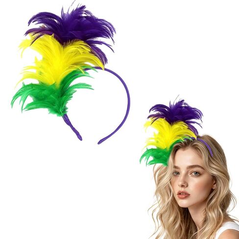 Qiknird Mardi a Gras Headpiece, Fascinator Headband, Mardi a Gras Hair Accessories for Women Girl, Carnival Party Cosplay Headband, Festival Flower Headpiece in Saudi Arabia