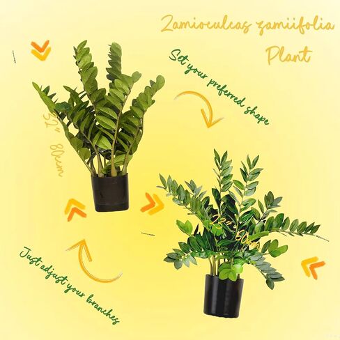 Geniff Artificial Plants Indoor ZZ Plant Fake Plant 34" Potted Plastic Plants for Home Office Desk Farmhouse Room Bathroom Decor in Saudi Arabia