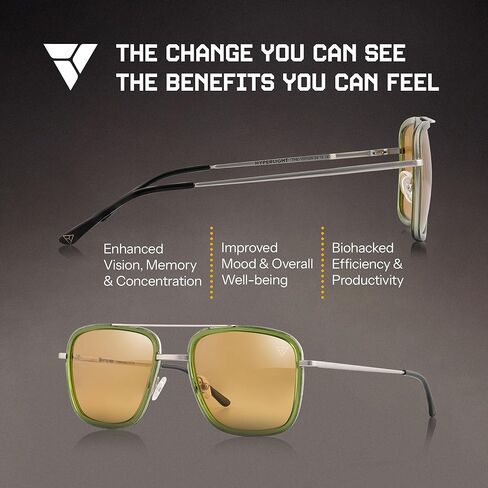 Hyperlight Aviator Green Fullerene C60 UV & bluelight daily shades for men. Unisex luxury sunglasses for women, designer sunglasses for men. Fashion branded harmonized white light eyeglasses w/case in Saudi Arabia