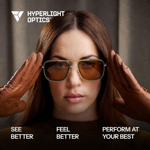 Hyperlight Aviator Green Fullerene C60 UV & bluelight daily shades for men. Unisex luxury sunglasses for women, designer sunglasses for men. Fashion branded harmonized white light eyeglasses w/case in Saudi Arabia