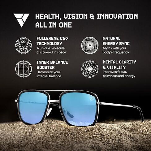 Hyperlight Aviator Black Fullerene C60 UV & bluelight daily shades for men. Unisex luxury sunglasses for women, designer sunglasses for men. Fashion branded harmonized white light eyeglasses w/case in Saudi Arabia