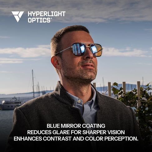 Hyperlight Aviator Black Fullerene C60 UV & bluelight daily shades for men. Unisex luxury sunglasses for women, designer sunglasses for men. Fashion branded harmonized white light eyeglasses w/case in Saudi Arabia