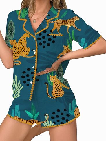 Zarityha Women's Pajama Sets 2 Piece Sleepwear Button Down PJ Short Pyjamas Lounge Sets in Saudi Arabia