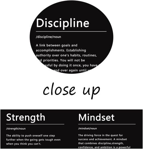 Strength Discipline Mindset Noun Inspirational Painting Wall Art 3 Pieces Canvas Print Office Wall Decor Poster Inspiring Framed Motivational Quotes for Wall Art Decoration Ready to Hang[36''Wx 16''H] in Saudi Arabia