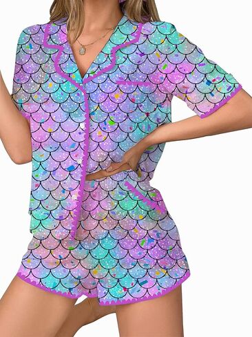 Zarityha Women's Pajama Sets 2 Piece Sleepwear Button Down PJ Short Pyjamas Lounge Sets in Saudi Arabia
