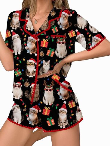 Zarityha Women's Pajama Sets 2 Piece Sleepwear Button Down PJ Short Pyjamas Lounge Sets in Saudi Arabia