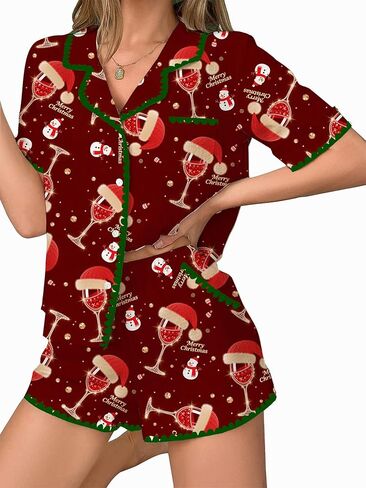 Zarityha Women's Pajama Sets 2 Piece Sleepwear Button Down PJ Short Pyjamas Lounge Sets in Saudi Arabia