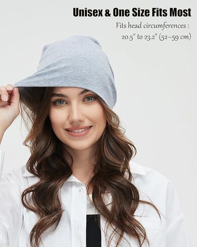 ROYBENS 100% Cotton T-Shirt Beanie for Women Men Slouchy Beanies Soft Hipster Daily Hat Lightweight Skull Cap in Saudi Arabia