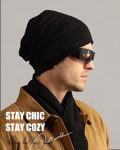 ROYBENS 100% Cotton T-Shirt Beanie for Women Men Slouchy Beanies Soft Hipster Daily Hat Lightweight Skull Cap in Saudi Arabia