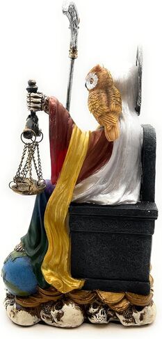 RUSTIX Santa Muerte Statue, La Santa Muerte Figurine, Saint of Holy Death, Sacred Symbol of Protection and Spirituality, Seated Religious Decor, Muerte de la Muerte Altar Piece (Multicolor) in Saudi Arabia