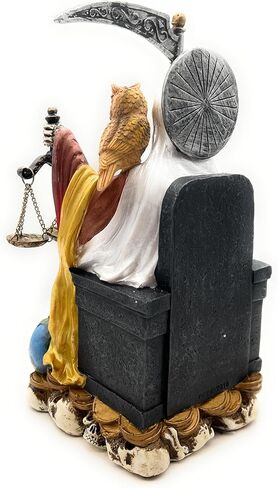RUSTIX Santa Muerte Statue, La Santa Muerte Figurine, Saint of Holy Death, Sacred Symbol of Protection and Spirituality, Seated Religious Decor, Muerte de la Muerte Altar Piece (Multicolor) in Saudi Arabia