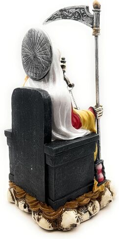 RUSTIX Santa Muerte Statue, La Santa Muerte Figurine, Saint of Holy Death, Sacred Symbol of Protection and Spirituality, Seated Religious Decor, Muerte de la Muerte Altar Piece (Multicolor) in Saudi Arabia