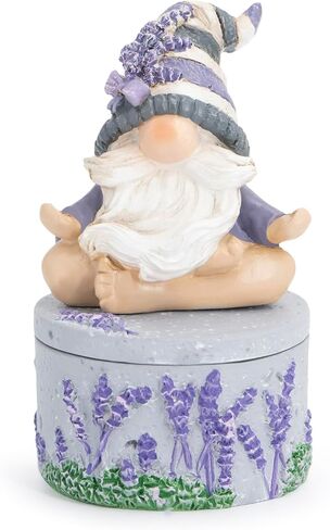 Hodao Zen Lavender Gnome Figurine with Aromatherapy Wax & Jewelry Box – Serene Home and Yoga Room Decor for Mindful Living, Relaxing Gift for Women, Yoga Lovers & Spiritual Souls (Grey-2) in Saudi Arabia