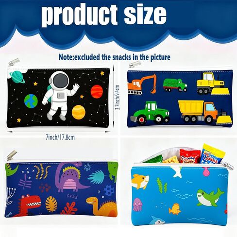 4 Pack Reusable Snack Bags Food Safety Zipper Lunch Bags Portable Double Layer Food Pouch for Travel Small Sandwich Bags 7X3.7 Inches (Cute) in Saudi Arabia